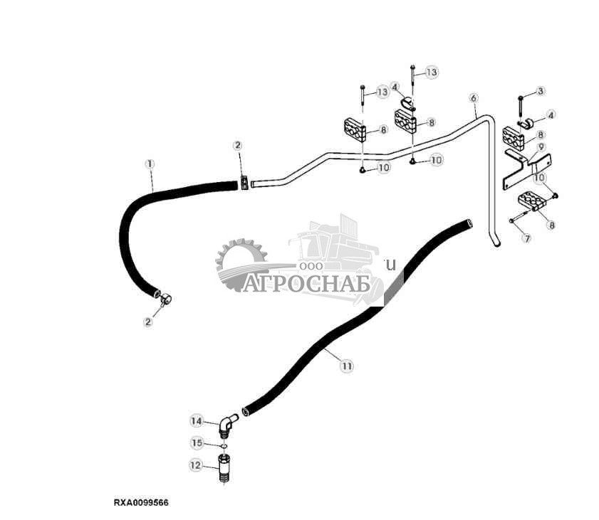 ШЛАНГИ ОБОГРЕВАТЕЛЯ (ПЕРЕДНИЕ) 
